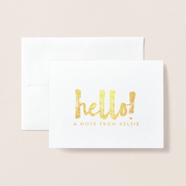 Tarjeta de nota personalizada Relieve metalizado d (Anverso con sobre)