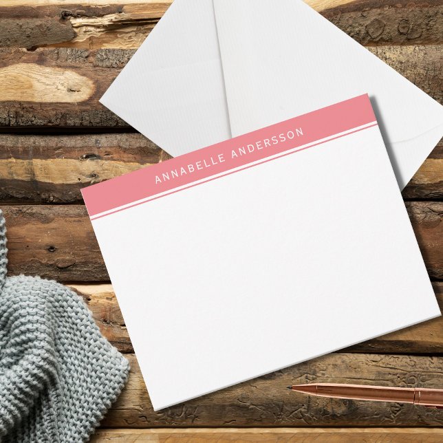 Tarjeta de nota personalizada rosa de las mujeres  (Subido por el creador)