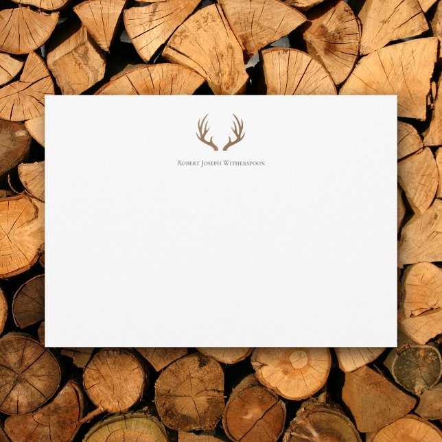 Tarjeta de nota personalizada Rustic Antlers (Subido por el creador)