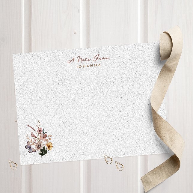 Tarjeta de nota personalizada Rustic Fall Wild Flo (Subido por el creador)