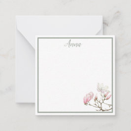 Tarjeta de nota personalizada Sage Magnolia