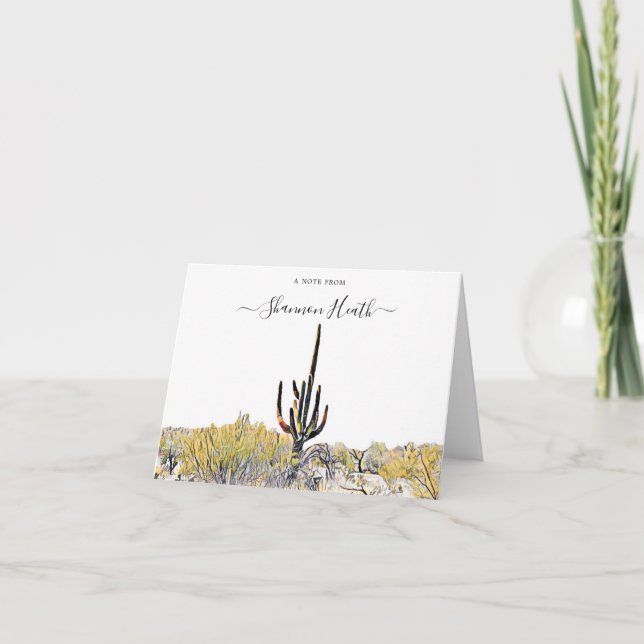 Tarjeta de nota personalizada Saguaro del desierto (Anverso)