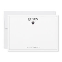 Tarjeta de nota personalizada Vintage Queen Bee Cl