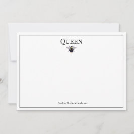 Tarjeta de nota personalizada Vintage Queen Bee Cl