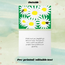 Tarjeta de nota personalizada Whimsical Daisy