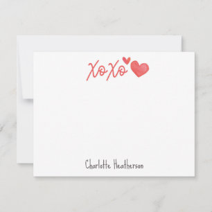 Tarjeta de nota personalizada xoxo