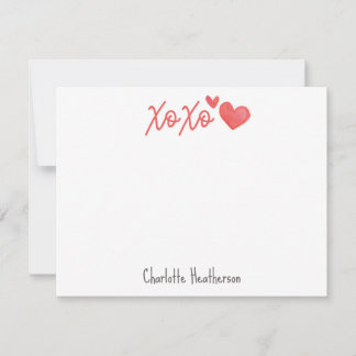 Tarjeta de nota personalizada xoxo