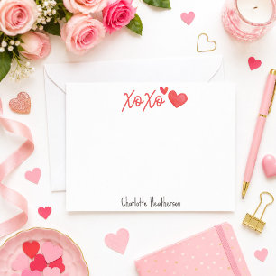 Tarjeta de nota personalizada xoxo