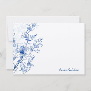Tarjeta de nota personalizado-Magnolia azul