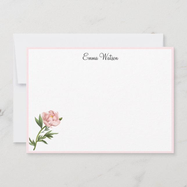 Tarjeta de nota personalizado-Peony (Anverso)