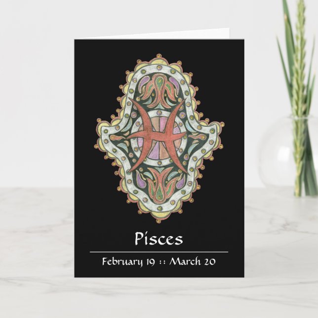 Tarjeta de nota Pisces Khamsa (Anverso)