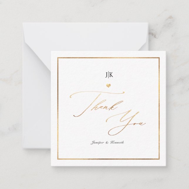 Tarjeta de nota PixDezines Faux Gold Classic (Anverso)