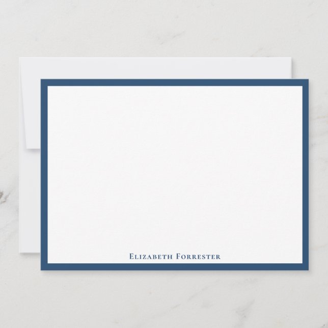 Tarjeta de nota plana Aegean Blue Elegant Moderant (Anverso)