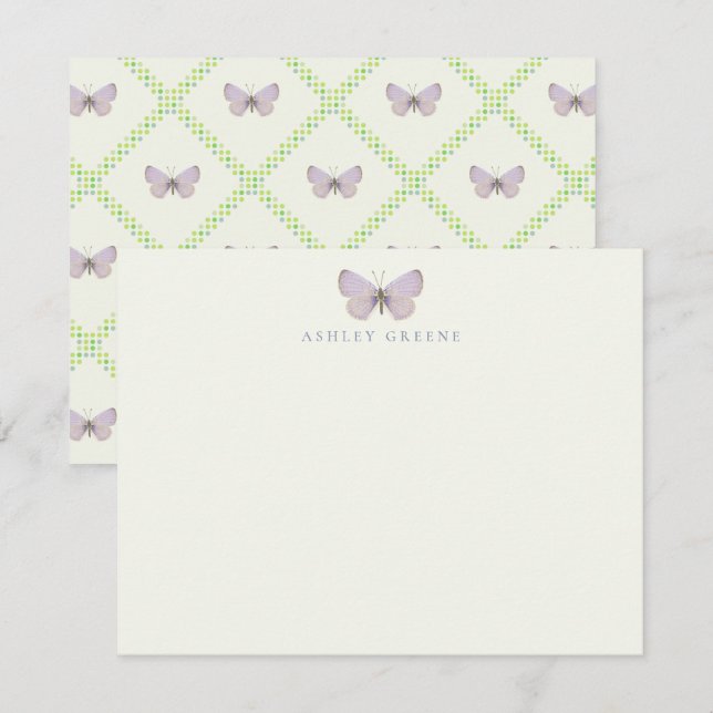 Tarjeta de nota plana Appalachian Blue Butterfly (Anverso / Reverso)