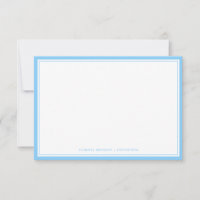 Tarjeta de nota plana azul cielo mínimo