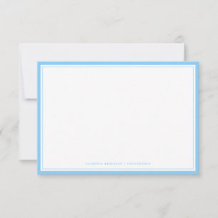 Tarjeta de nota plana azul cielo mínimo