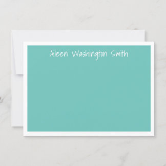 Tarjeta de nota plana azul personalizada clásica