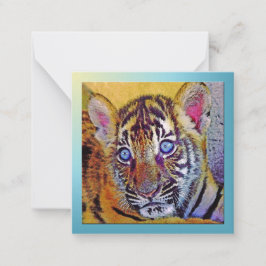 Tarjeta de nota plana Baby Blues Eyes Tiger Cub