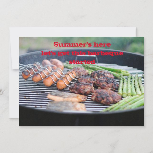 Tarjeta de nota plana-Barbeque Invitar (Anverso)