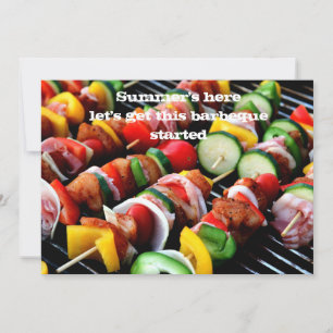 Tarjeta de nota plana-Barbeque Invitar