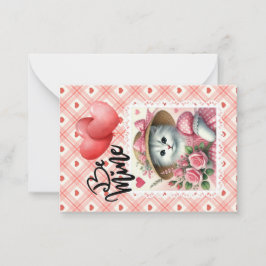 Tarjeta de nota plana Be Mine Sweet Kitty
