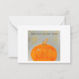 Tarjeta de nota plana blanca Besos de calabaza