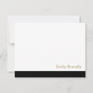 Tarjeta de nota plana blanca blanca simple y elega