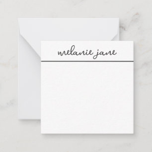 Tarjeta de nota plana blanca de estilo elegante co