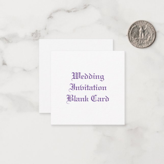 TARJETA DE NOTA PLANA BLANCA DE INVITACIÓN DE BODA (Anverso/Reverso In Situ)