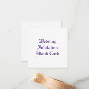 TARJETA DE NOTA PLANA BLANCA DE INVITACIÓN DE BODA