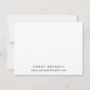 Tarjeta de nota plana blanca Minimalista simple y