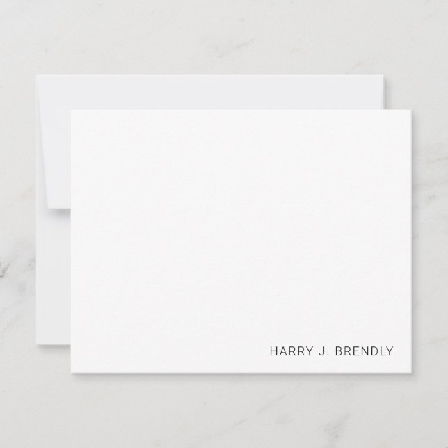 Tarjeta de nota plana blanca moderna Minimalista s (Anverso)