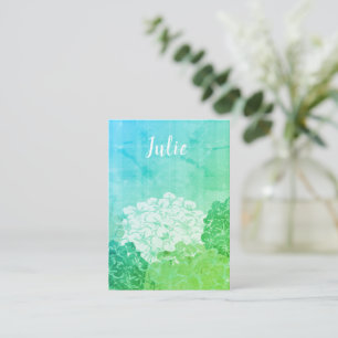 Tarjeta de nota plana Bright Hydrangea Blooms