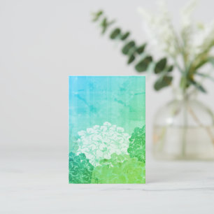 Tarjeta de nota plana Bright Hydrangea Blooms
