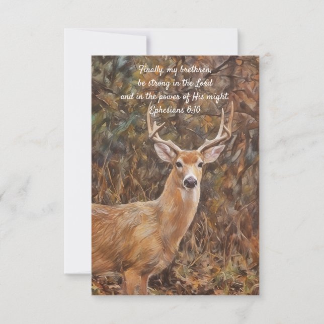 Tarjeta de nota plana Buck Deer and Faith Art (Anverso)