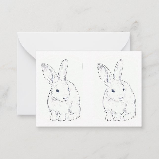 Tarjeta de nota plana Bunny Rabbit (Anverso)