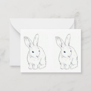 Tarjeta de nota plana Bunny Rabbit