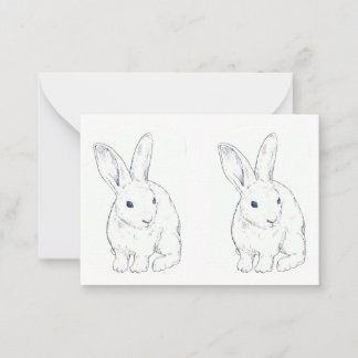 Tarjeta de nota plana Bunny Rabbit