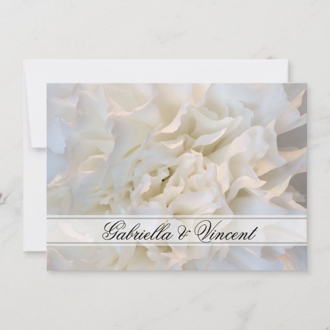 Tarjeta de nota plana con Boda floral blanco (Anverso)