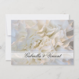 Tarjeta de nota plana con Boda floral blanco