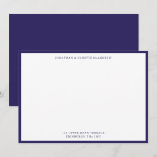 Tarjeta de nota plana con borde azul azul azul