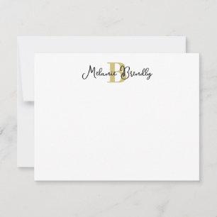 Tarjeta de nota plana con guión elegante monograma