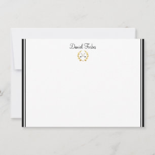 Tarjeta de nota plana con nombre personalizado