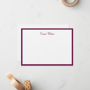 Tarjeta de nota plana con nombre personalizado
