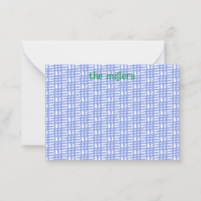 Tarjeta de nota plana con patrón azul (Anverso)