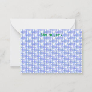 Tarjeta de nota plana con patrón azul