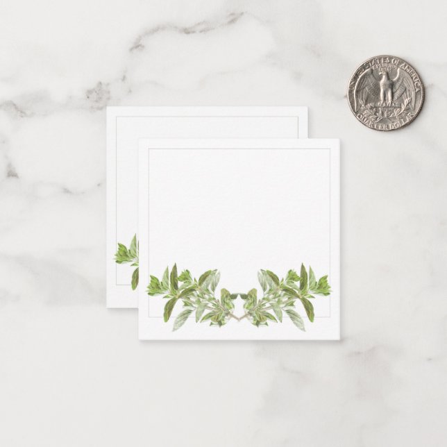 Tarjeta de nota plana cuadrada OREGANO de 2,5" (Anverso/Reverso In Situ)