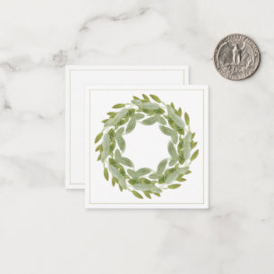 Tarjeta de nota plana cuadrada SAGE WREATH de 2,5"