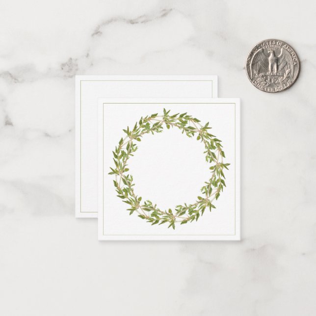 Tarjeta de nota plana cuadrada THYME WREATH de 2,5 (Anverso/Reverso In Situ)