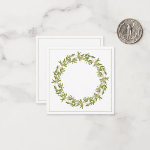 Tarjeta de nota plana cuadrada THYME WREATH de 2,5